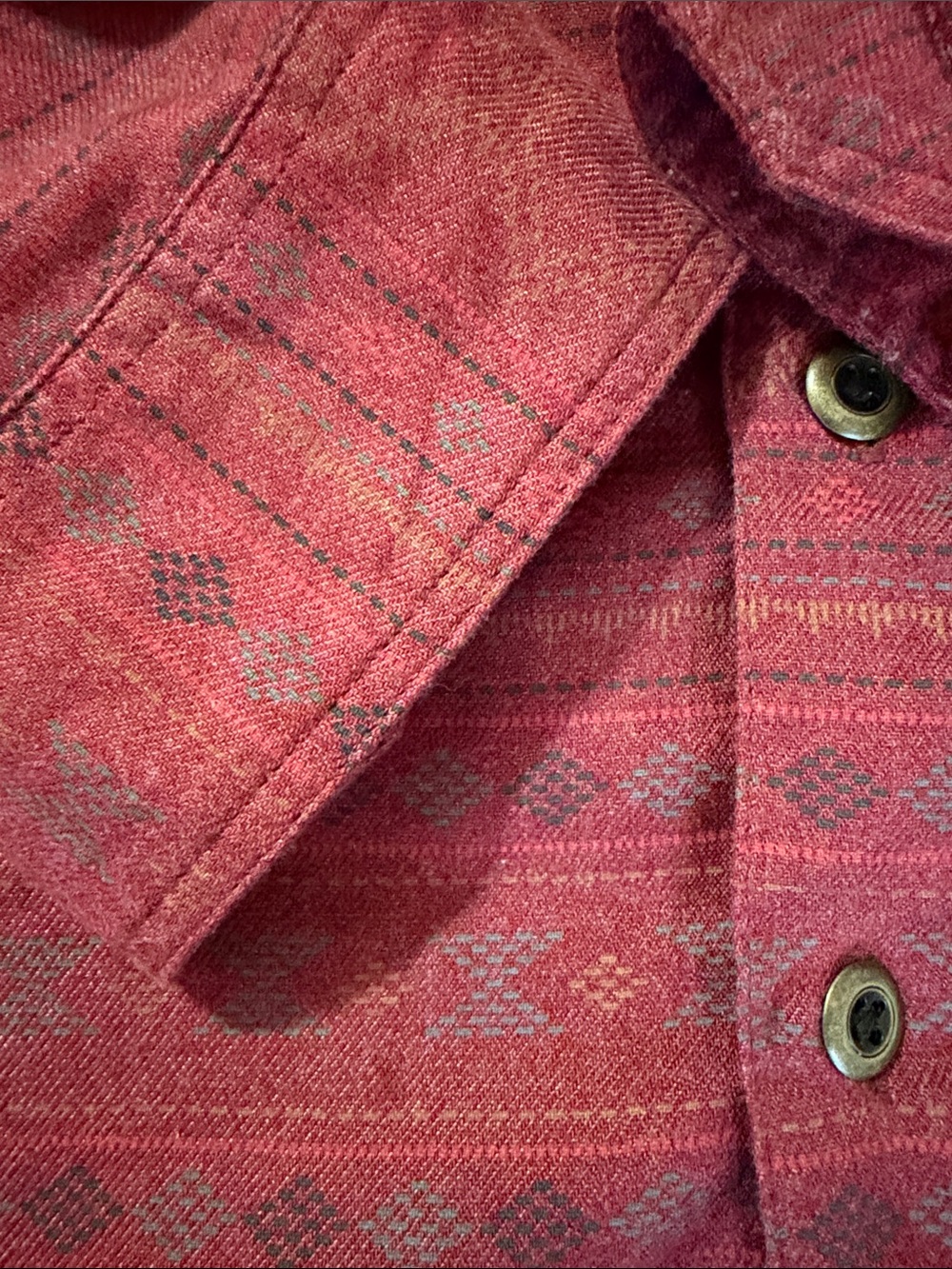Men's Red Patterned Button-Up Jacket - Picture 5 of 10